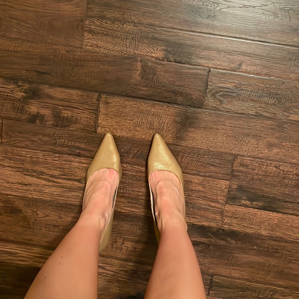 Cabrizi tan/gold heels size 8.5 - Picture 3 of 9